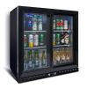 ORIKOOL 35 inch Beverage Refrigerators 2 Glass Door Back Bar, 320 Cans Cooler, Commercial Beer Wine and Drink Fridge, 7.4 Cu.Ft