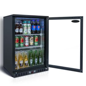 ORIKOOL 24 Inch Beverage Refrigerator Cooler, 160 Cans Mini fridge Glass Door, Beer Wine and Drink fridge 4.9 Cu.Ft