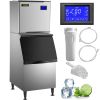 VEVOR 110V Commercial Ice Maker 440LB/24H, Industrial Modular Stainless Steel Ice Machine with 250LB Large Storage Bin, 234PCS Ice Cubes Ready in 8-15