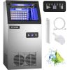 VEVOR Commercial Ice Maker Machine, 100lbs/24h Stainless Steel Under Counter Ice Maker with 22lbs Storage Bin, 4x8 Cubes Ready in 15 Mins, Water Filte