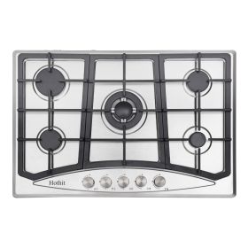 AHT30IN30S Hothit Propane Gas Cooktop 30" Inch, 5 Burner Built-in Stainless Steel Gas Stove Top, LPG/NG Dual Fuel, Include Gas Pressure Regulator Gas