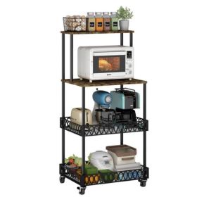 Four layer microwave oven rack-Brown