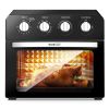 Geek Chef Air Fryer Oven ; Countertop Toaster Oven; 3-Rack Levels; 4 mechinical knobs; Black housing with single glass door(24 QT 1700W)