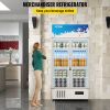 VEVOR Commercial Refrigerator,Display Fridge Upright Beverage Cooler, Glass Door with LED Light for Home, Store, Gym or Office, (23 cu.ft. Double Swin