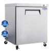 Orikool 29 IN Commercial Refrigerators, Undercounter Refrigerators 8 Cu.Ft with Smooth Casters, 1 Door, ETL Listed for Restaurants, Cafes, Bars And Pi