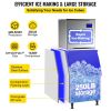 VEVOR 110V Commercial Ice Maker 440LB/24H, Industrial Modular Stainless Steel Ice Machine with 250LB Large Storage Bin, 234PCS Ice Cubes Ready in 8-15