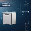 Orikool 29 IN Commercial Refrigerators, Undercounter Refrigerators 8 Cu.Ft with Smooth Casters, 1 Door, ETL Listed for Restaurants, Cafes, Bars And Pi