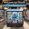 ORIKOOL Glass Door Merchandiser Freezer 70 Cu.ft Swing Door Commercial Reach-In Display Freezers with LED Top Panel Upright Freeze Storage