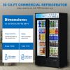 Commercial Beverage Refrigerators Glass Door Refrigerator Commercial with LED Light, 30 Cu.ft and 10 Shelves, Display Refrigerator for Cafe Restaurant