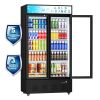 Commercial Beverage Refrigerators Glass Door Refrigerator Commercial with LED Light, 30 Cu.ft and 10 Shelves, Display Refrigerator for Cafe Restaurant