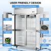 4-Door Upright Freezer with 8 Adjustable Shelves, 48" Wide Stainless Steel Reach-in, Temperature Control -1¬∞F ~ 8¬∞F