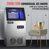 VEVOR Commercial Ice Maker Machine, 100lbs/24h Stainless Steel Under Counter Ice Maker with 22lbs Storage Bin, 4x8 Cubes Ready in 15 Mins, Water Filte