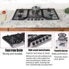 AHT34IN10S Hothit 5 Burners 34 inch Gas Cooktop, 36000 BTU Stainless Steel Gas Range Top, Gas Cooker Stove Propane Gas/Natural Gas Convertible