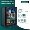 ORIKOOL 24 Inch Beverage Refrigerator Cooler, 160 Cans Mini fridge Glass Door, Beer Wine and Drink fridge 4.9 Cu.Ft