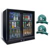 ORIKOOL 35 inch Beverage Refrigerators 2 Glass Door Back Bar, 320 Cans Cooler, Commercial Beer Wine and Drink Fridge, 7.4 Cu.Ft