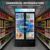 Commercial Beverage Refrigerators Glass Door Refrigerator Commercial with LED Light, 30 Cu.ft and 10 Shelves, Display Refrigerator for Cafe Restaurant