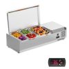 40" Condiment Refrigerated Salad Prep Station with Stainless Steel Lid