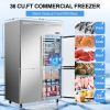 4-Door Upright Freezer with 8 Adjustable Shelves, 48" Wide Stainless Steel Reach-in, Temperature Control -1¬∞F ~ 8¬∞F