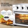 24QT Convection Air Fryer Countertop Oven; Roast; Bake; Broil; Reheat; Fry Oil-Free; Stainless Steel; Silver