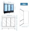 ORIKOOL Glass Door Merchandiser Freezer 70 Cu.ft Swing Door Commercial Reach-In Display Freezers with LED Top Panel Upright Freeze Storage