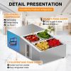 26" Condiment Countertop Refrigerated Salad Prep Station with Stainless Steel Cover