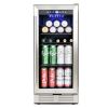 Built-in and Freestanding 15" Mini Beverage Refrigerator/Wine Cabinet, 120 Cans, 34-65¬∞F, Quiet, Adjustable Shelves, Touch Controls, Defrost, Kitchen