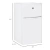 Double Door Mini Fridge with Freezer, 3.2 Cu.Ft Compact Refrigerator with Adjustable Shelf, Adjustable Thermostat and Reversible Door for Bedroom, Dor