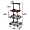 Four layer microwave oven rack-Brown