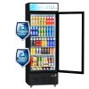 Glass Door Refrigerator Commercial Beverage Refrigerators with LED Light, 15 Cu.ft and 5 Shelves, Display Refrigerator for Cafe Restaurant Store Bar,