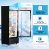 Glass Door Refrigerator Commercial Beverage Refrigerators with LED Light, 15 Cu.ft and 5 Shelves, Display Refrigerator for Cafe Restaurant Store Bar,