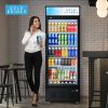 Glass Door Refrigerator Commercial Beverage Refrigerators with LED Light, 15 Cu.ft and 5 Shelves, Display Refrigerator for Cafe Restaurant Store Bar,