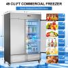 54" Wide Commercial Freezer 49 Cubic Feet Upright Freezer with 6 Adjustable Shelves